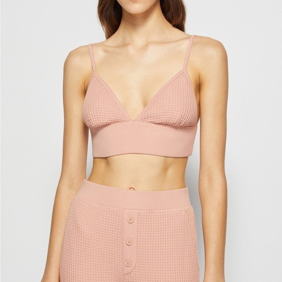 JONATHAN SIMKHAI Juliette Waffle Bralette In Chai - Picture 2 of 5